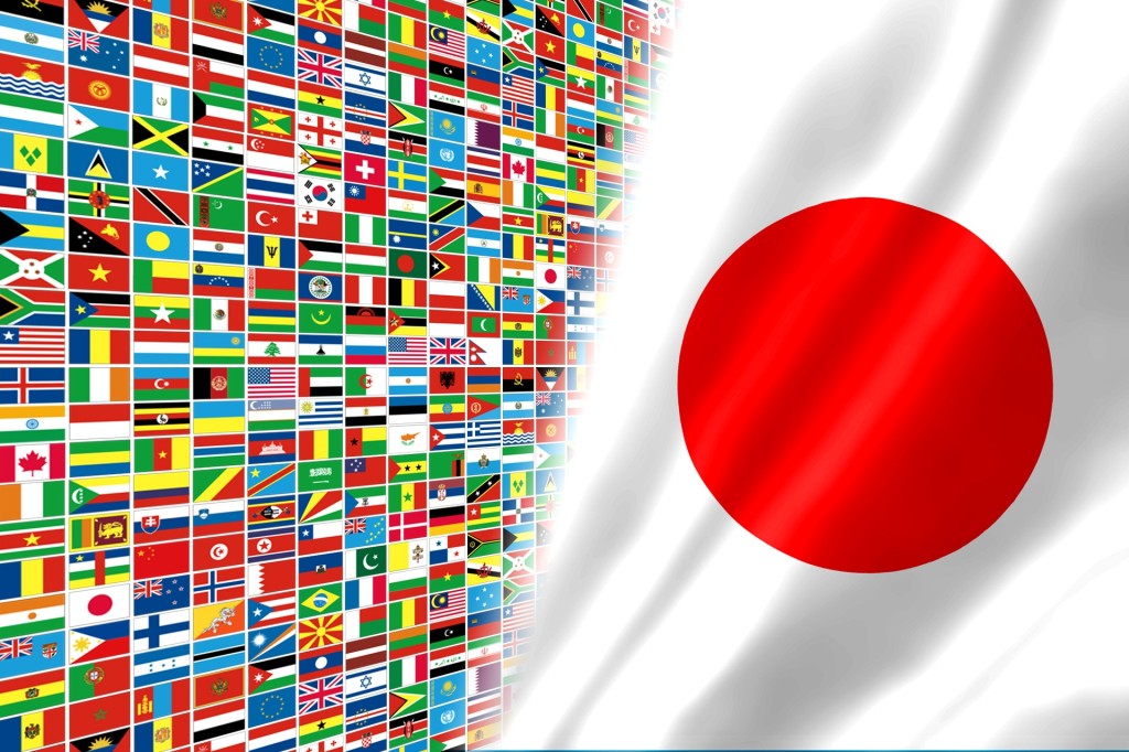 日本と世界の国旗 五輪イメージ