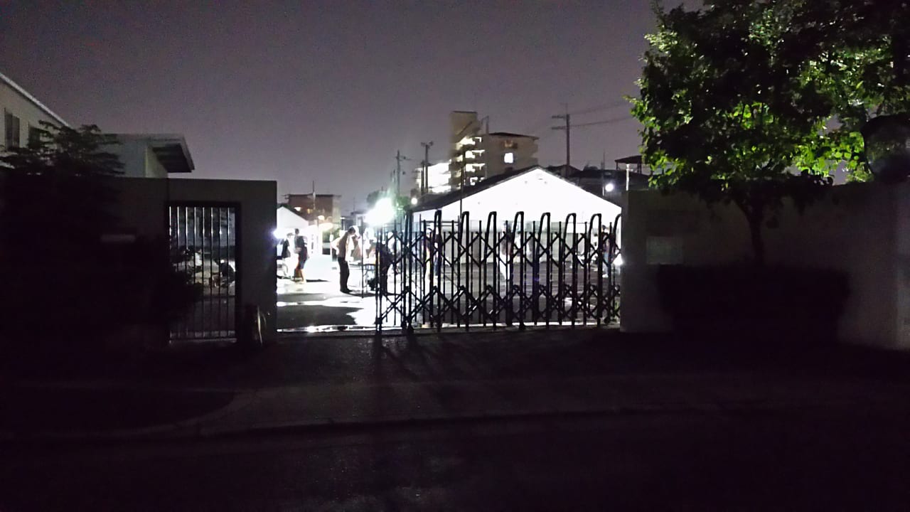 三津屋北４・５で開催された子どもの夜店　大阪ガス　駐車場